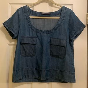Ekyog denim wash short sleeve blouse